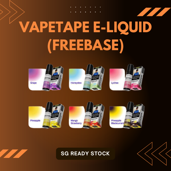 Vapetape Freebase E-Liquid 15ml bottle by ASDF showing premium packaging and 6mg nicotine strength